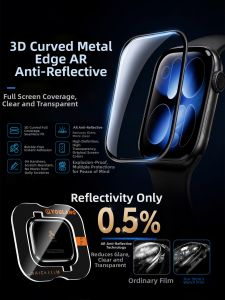 MEIGOUMEIGOU | 3D Hot-Bent Metal Frame AR Anti-Reflection Protective Film for iWatch