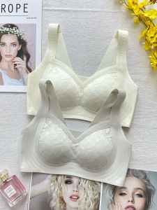 Gufei Original Seamless ลูกไม้ เสื้อกั๊ก สปอร์ตบรา ผู้หญิงรวบรวมเต้านมด้านข้างไม่มีแหวนเหล็กถ้วยบาง ชุดนอน ผ้าไนลอนคงที่ สายคล้อง