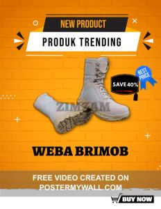 BIG SALE SEPATU ZIMZAM PDL WEBA BRIMOB CREAM KULIT SUEDE TNI POLRI TERLARIS