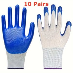 40PCS Nitrile Coated Safety Work Gloves Breathable Non-slip Gardening Gloves for Construction Garden Yard Industrial Labor Glove
