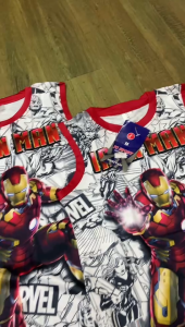 #186 Terno Jersey Summer Kids Clothing Short/Sando Outfits Clothing Carton Iron Man Printing