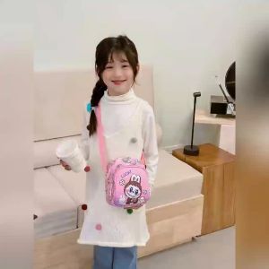 18cm Labubu Beg Bahu Kanak-Kanak Sling Bag Nylon Portable Bag Kanak-Kanak Lelaki Perempuan Hadiah Ulangtahun