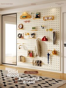 BEIQIVI | Perforated Board Full-length Mirror Storage Shelf