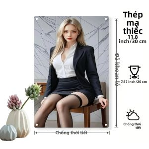 CIFbuy | Tấm Bảng Sắt Nghệ Thuật Treo Tường Bằng Kim Loại Dành Cho Nữ Kiểu Dáng Thanh Lịch Phẳng 2D Chống Chịu Thời Tiết Có Lỗ Khoan Sẵn Để Trang Trí Trong Nhà Và Ngoài Trời