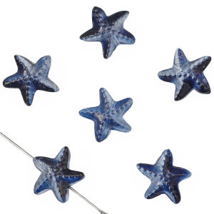 15x14mm 10pcs/bag Glass Beads Starfish Unique Shape Beads Colorful Spacer Beads For Handmade Making Earrings Bracelet Findings
