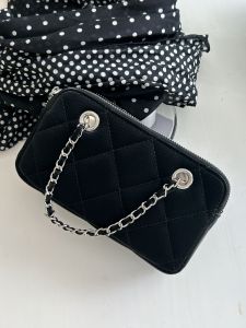 Cowry Grid Chain Layered Small Square Bag Womens Crossbody Handbag Single Shoulder Bag Gold Ball Separation Daily Use