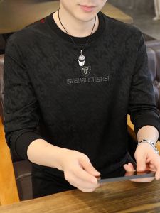 HENGYUANXIANG | Hengyuanxiang Mens Round Neck Sweatshirt Long Sleeve Casual Fashion Base Layer Top Spring Autumn Style Comfortable Polyester