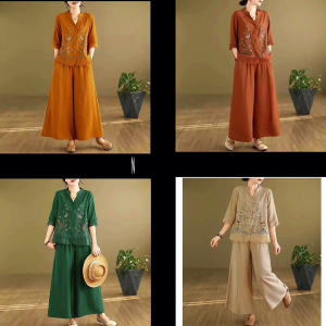 Setelan Dewasa Terbaru Irene Set Linen Rami Aplikasi Bordir M L XL XXL 3XL Oneset Wanita Korean Style Ootd Remaja Kekinian Outfit Casual Santai Setcel Kondangan Simple Busui Friendly Warna Bata Mustard Cream Botol Broken White