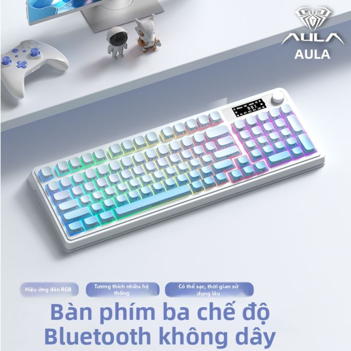 AULA | Bàn Phím Chơi Game Tri-Mode Có Dây/Không Dây Bluetooth LED Hiển ...