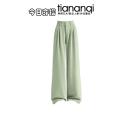 TIANANQI | Spring New Casual Green Shirt & Wide Leg Pants Set. 