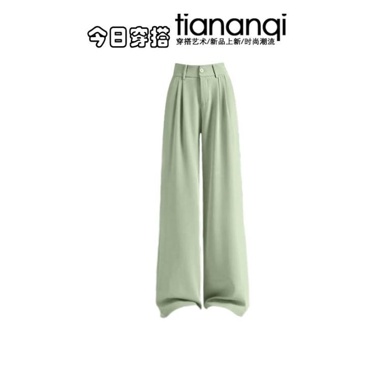 TIANANQI%20%7C%20Spring%20New%20Casual%20Green%20Shirt%20&%20Wide%20Leg%20Pants%20Set%20-%20Image%203