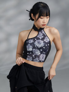 Gorgeous Duxiu National Style Contrast Color Cheongsam Top Suit Professional Jazz Classical Dance Practice Dancing Dress Slimming Vest