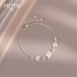 WENXI | Zircon Heart Daisies Luxury Niche Elegant High-End Adjustable Bracelet