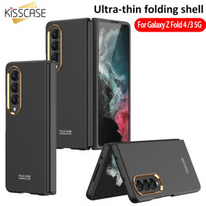 KISSCASE For Samsung Z Fold4 5G Case Shockproof Matte Case For Samsung Galaxy Z Fold 4 5G Ultra Thin Hard Case Plated Metal Lens Frame Wireless Charger Supported Cover for Samsung Z Fold4 Case