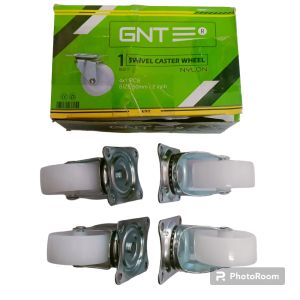 [4PCS] RODA HIDUP NYLON/KARET MERAH-PUTIH-HITAM 2 INCH HIDUP - KASTOR NILON CASTER TROLLEY