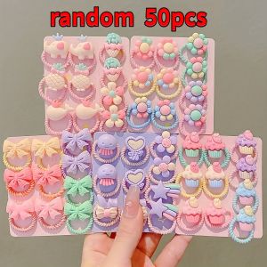 10/50 Packs of Cute Girls’ Hair Clips Featuring Small Flowers Bows Ice Cream and Small Pineapple Cartoon Hair Accessories.