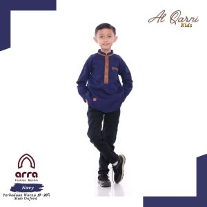 Baju Koko Muslim Murah Lucu Anak Cowok Lengan Panjang AlQarni Kids Putih