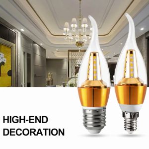 5W LED Candle Bulb E14 Small Screw E27 Screw Household Energy-Saving Bulb Crystal Chandelier Light Source