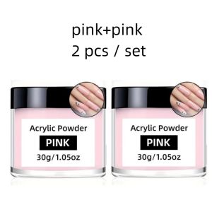 30g 2 Pieces Professional Nail Art Powder for Nail Extension 3D Nail Acrylic Powder