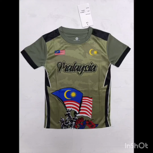 [UMUR 9-12] BAJU JERSI BUDAK MERDEKA/MALAYSIA BERLENGAN PENDEK