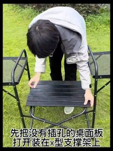 Outdoor Camping Mobile Kitchen Table Portable Folding Kitchen Black Cookware Windshield Mesh Bag Dapur Single/Double