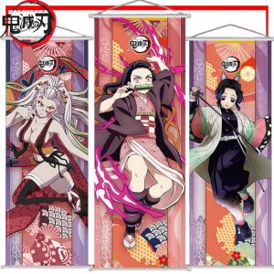 Bandai | New Demon Slayer Hanging Paintings Reel Long Cartoon Kamado Nezuko Poster Wall Decoration Holiday Gifts Anime Peripherals