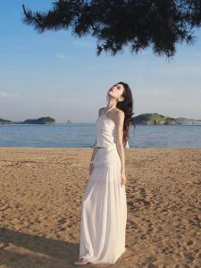 VKSOD | ชุดฤดูร้อนสำหรับผู้หญิง ชุดสองชิ้น คอกลม เสื้อกั๊กแขนกุด กระโปรงสั้น สไตล์ลำลอง ทรงหลวม เสื้อผ้าทำงาน