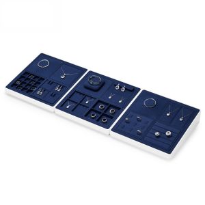 Oirlv Stackable Jewelry Storage Tray Ring Earrings Bracelet Necklace Watch Organizer Trays Velvet Jewelry Display Holder Plate P159