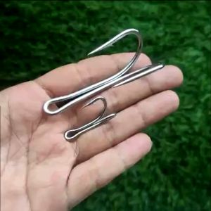 Mata Kail Double Hook Stainless 45 Derajat Anti Karat Single Soft Frog Minnow Stickbait Jigging