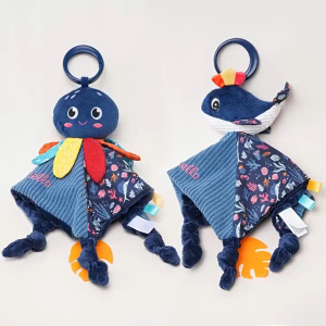 Baby Animal Appease Towel Sleeping Toy Comforte Appease Soft Plush Comforting with Sound Paper Teether