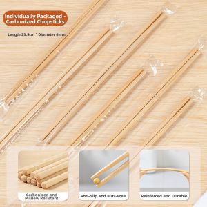 MEIDI | Disposable Independent Packaged Carbonized Heavy Duty Chopsticks Portable Durable