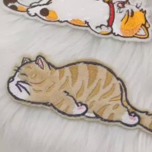 DUTRIEUX | Cute Exquisite Cat Self-adhesive Plush Embroidery Patch Decoration Clothing Backpack DIY Stationery Phone Case Accessories