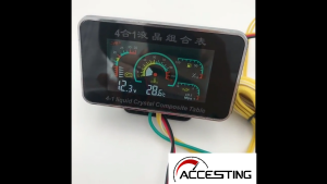 4 In 1 Auto Car Gauge LED Digital Voltmeter Water Temp Oil Pressure Fuel Level Gauge Meter 12V24V Gauge Kit