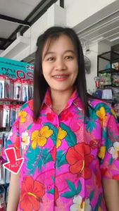 เสื้อสงกรานต์ เสื้อลายดอก เสื้อฮาวาย ลาย03/2568 ผ้าโพลี สีสวย สีสด