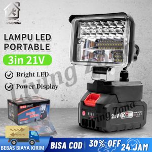 Cordless Lampu Sorot Kerja LED Baterai Work Lamp Senter USB Portable Lamp Baterai 21V FREE BONUS charger