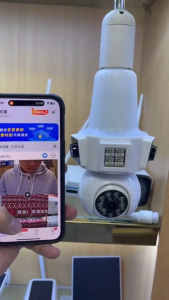 V380 E23 8MP WiFi Camera 2 Lensa Tahan Air / IP Kamera Wifi Bohlam lampu 8MP