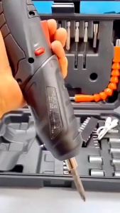 BOSCH Cordless Impact Screwdriver Set Mini with 1500mAh Lithium Battery 180° Rotation USB Charging - 47Pcs Power Tool Combo Kit for Home Improvement