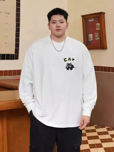 Áo Thun Cotton Dài Tay Dáng Rộng Cổ Tròn Thời Trang Mới 2025 Dành Cho Nam Cỡ Lớn Thường Ngày in Họa Tiết Chống Khuẩn Chống Lão Hóa Chống Mài Mòn