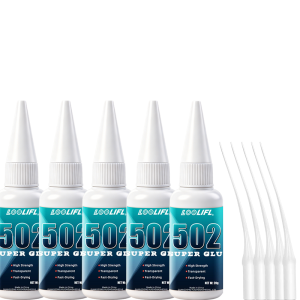 LOOLIFL | Loolifl502 Strong Adhesive Instant-Drying Cyanoacrylate Adhesive Strong in Just One Drop Fast-Drying Transparent Super Glue High-Strength Quick-Drying Transparent Adhesive Suitable for Plastic Wood Metal Rubber Ceramics DIY Craft Re...