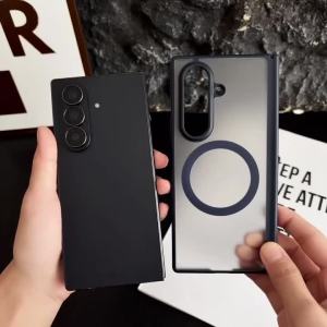 For Samsung Galaxy Z Fold 8 Ultra 7 6 5 4 5G Matte Clear Case With Hinge Mirror Film Protection Shell For Magsafe Back Cover