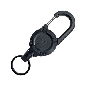 Retractable Key Holder Carabiner Clip 60cm Pull Reel Keychain Anti-Lost Key Ring for Fishing Camping Hiking