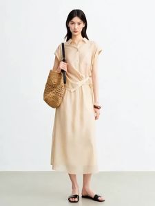 DESIGNICE | Viscose Elegant Flounce Sleeve Dress  For Work and Casual