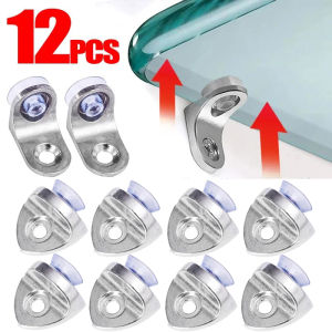12PCS L Shape Shelf Bracket with Suction Cup Stable Steel Studs Peg Support Cabinets Closet Partition Zinc Alloy Bracket