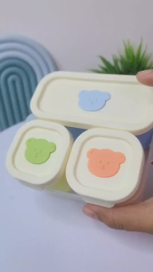 ถ้วยเก็บสต๊อกอาหารลูก ถ้วยฟรีซซิลิโคน กล่องแบ่งอาหารเสริม พร้อมถาดจัดเก็บ ประหยัดพื้นที่