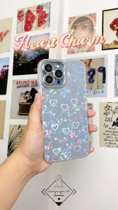 Heart Charm Case For IP (11 - 15) 11 12 13 14 15 PLUS PRO MAX Casing Cute Lucu Acrylic 3D Aksesoris