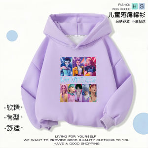 Autumn Winter Kids Hoodie Girls Cartoon Print Comfortable Breathable Warm Fleece Lined Polyester Cotton Blend Long Sleeve Sweatshirt
