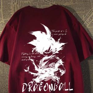 PAZHAOLANG | Oversized Dragon Ball Goku Print T-Shirt