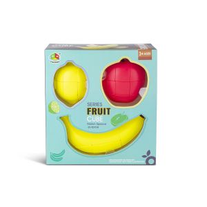 Speed Cube Set 3D Fruit Cube Set Peach Lemon Orange Banana Apple and Pear Magic Cube set Childrens puzzle toy Puzzle Rubiks Cube Brain Teaser