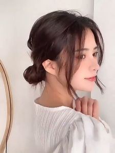 Funny Go วิกผมชิ้นหน้าม้าหนวดมังกรผู้หญิงดาราเน็ตวิกผมแสกกลางหน้าม้าแปดตัวอักษรวิกผมปลอมผู้หญิงหน้าม้าปลอมธรรมชาติ