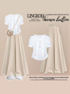 NUMEN BUTTON | Summer Mood Color Plus Size Elegant Slimming Straight Cut Blouse & Pants Suite